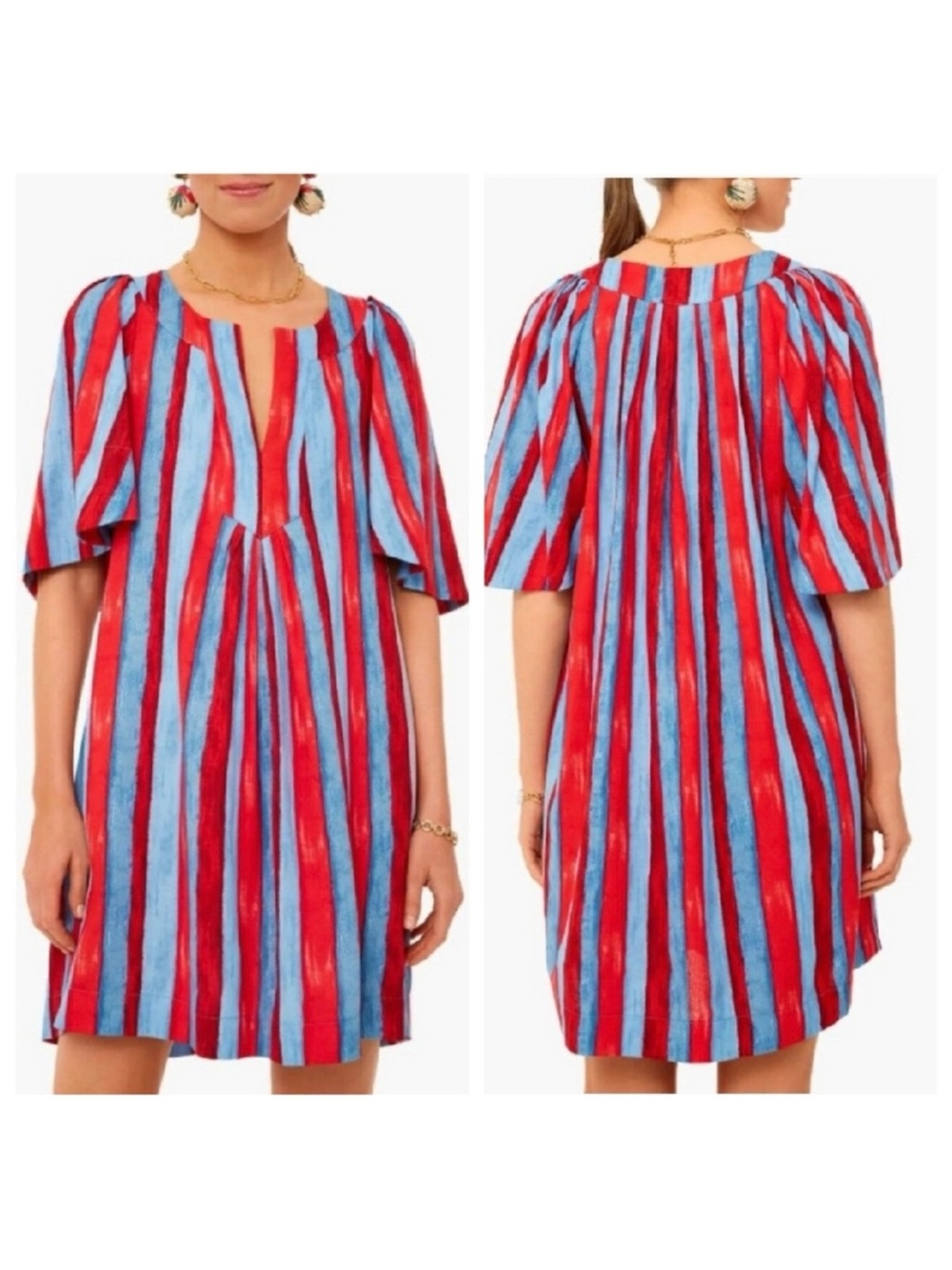 Women’s Striped Mini Dress in Red and Light Blue
